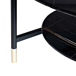 Стол журнальный круглый черный с полкой Inherence варинант исполнения - 5 | Loft Concept в Новосибирске