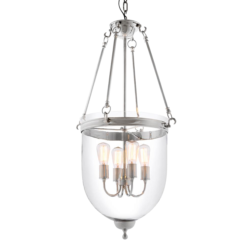 Люстра Lantern Cameron Nickel M Никель Прозрачное Стекло в Новосибирске | Loft Concept 
