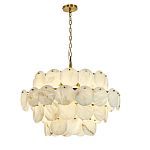 Люстра четырехъярусная с подвесками в форме дисков Cryptocrystalline Stone варинант исполнения - 3 | Loft Concept в Новосибирске