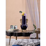 Ваза темно-синяя фарфоровая с бронзовыми ручками и ножками Eden Garden варинант исполнения - 6 | Loft Concept в Новосибирске