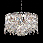 Люстра круглая с хрустальными подвесками на серебряном каркасе Roul Crystal Light варинант исполнения - 3 | Loft Concept в Новосибирске