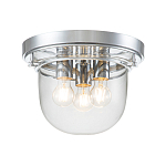 Потолочный светильник для ванных комнат с круглым стеклянным плафоном и тремя лампами Quoizel варинант исполнения - 6 | Loft Concept в Новосибирске