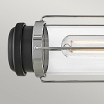 Бра для ванных комнат горизонтальное с 2-мя прозрачным цилиндрическим плафонами на круглом основании Hinkley варинант исполнения - 6 | Loft Concept в Новосибирске