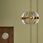 Люстра круглая с прозрачными элементами в форме полумесяца Crystal Crescent варинант исполнения - 5 | Loft Concept в Новосибирске