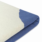 Плед из хлопка синего цвета с абстрактным принтом Elysian Flow Ocean варинант исполнения - 4 | Loft Concept в Новосибирске