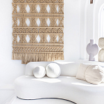 Панно на стену плетеное Макраме бежевый цвет  варинант исполнения - 3 | Loft Concept в Новосибирске