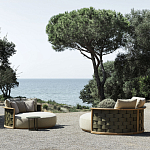 Дизайнерский уличный диван из массива дерева с плетеной спинкой PALINFRASCA Sofa варинант исполнения - 15 | Loft Concept в Новосибирске