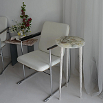 Круглый журнальный столик со столешницей из эпоксидной смолы Epoxy Resin Flowers Coffee Table варинант исполнения - 2 | Loft Concept в Новосибирске