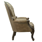 Кресло кожаное с мягкими подлокотниками на 4-х деревянных ножках Evelyn Classical Armchair варинант исполнения - 1 | Loft Concept в Новосибирске