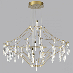 Люстра подвесная из металла с прозрачными подвесками из хрусталя Quasar 93 варинант исполнения - 6 | Loft Concept в Новосибирске