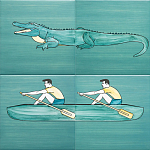 Плитка с узором Крокодил байдарочник варинант исполнения - 1 | Loft Concept в Новосибирске