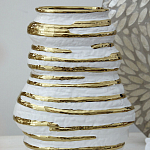 Ваза белая с рельефной поверхностью и золотыми полосами Vase Beehive варинант исполнения - 6 | Loft Concept в Новосибирске