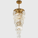 Многоярусная люстра с прямоугольными хрустальными подвесками Allard Crystal Chandelier варинант исполнения - 3 | Loft Concept в Новосибирске