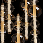 Люстра с плафонами из прозрачного и янтарного стекла в виде шаров и ромбов Gabriel Scott Luna варинант исполнения - 6 | Loft Concept в Новосибирске