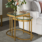 Комплект из 2-х приставных столиков на металлическом основании цвета латунь Ambassador варинант исполнения - 4 | Loft Concept в Новосибирске