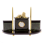 Настольный канцелярский набор из нефрита с декором в виде льва Golden Lion варинант исполнения - 1 | Loft Concept в Новосибирске