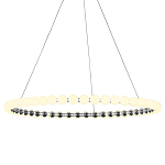 Люстра светодиодная кольцевая с круглыми плафонами белого цвета PEARLS Suspension 80 варинант исполнения - 1 | Loft Concept в Новосибирске