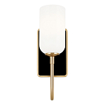  Бра с прямоугольным черным основанием и белым матовым цилиндрическим плафоном Kichler варинант исполнения - 10 | Loft Concept в Новосибирске