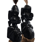 Комплект из 2-х деревянных статуэток Asmat Statuettes Black варинант исполнения - 3 | Loft Concept в Новосибирске