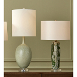 Настольная лампа керамическая с кремовым абажуром Scenic Column варинант исполнения - 6 | Loft Concept в Новосибирске