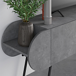 ТВ-тумба серая с 2-мя откидными дверцами и 2-мя открытыми полками CAPSULE TV STAND RETRO GREY варинант исполнения - 4 | Loft Concept в Новосибирске