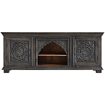 Деревянная ТВ-тумба из массива манго с резьбой Essua Grey Mango TV stand варинант исполнения - 1 | Loft Concept в Новосибирске