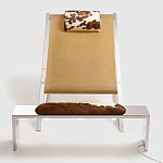 Дизайнерское кресло на металлическом каркасе с подставкой для ног Poltronova Mies Armchair варинант исполнения - 3 | Loft Concept в Новосибирске