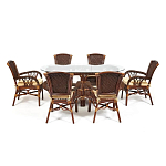 Комплект обеденный из ротанга Eloise grand варинант исполнения - 1 | Loft Concept в Новосибирске