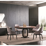 Обеденный стол круглый на чёрном фигурном основании Bosnia dinning table  варинант исполнения - 2 | Loft Concept в Новосибирске