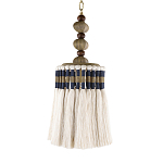 Подвесной светильник с подвесом из деревянных бусин и абажуром из кисточек Аmbiance варинант исполнения - 1 | Loft Concept в Новосибирске