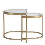 Комплект из 2-х приставных столиков на металлическом основании цвета латунь Ambassador варинант исполнения - 2 | Loft Concept в Новосибирске