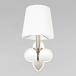 Бра с белым текстильным абажуром и декоративным основанием в виде четырехлистника с зеркальной вставкой Vitorino варинант исполнения - 22 | Loft Concept в Новосибирске