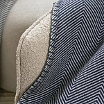 Плед из шерсти мериноса темно-синего цвета 130×180 см Indigo Waves варинант исполнения - 4 | Loft Concept в Новосибирске