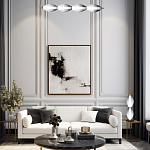 Подвесной светильник линейный в сочетании двух разных фактур стекла Enchanting варинант исполнения - 5 | Loft Concept в Новосибирске