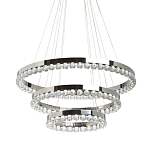 Люстра с тремя кольцами цвета хром и прозрачными хрустальными шарами по периметру Sacramento Transparent Balls Chandelier варинант исполнения - 1 | Loft Concept в Новосибирске