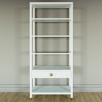 Стеллаж Elsa Dreams White со стеклянными полками и ящиком варинант исполнения - 4 | Loft Concept в Новосибирске