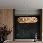 Люстра круглая из толстых деревянных реек Wooden Slats варинант исполнения - 4 | Loft Concept в Новосибирске