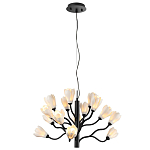 Люстра подвесная черного цвета с ветвями и белыми фарфоровыми цветами Floralis варинант исполнения - 4 | Loft Concept в Новосибирске