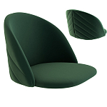 Барный стул со спинкой и металлической подставкой на 4-х деревянных ножках Зеленый Велюр Vendramin Chair варинант исполнения - 2 | Loft Concept в Новосибирске