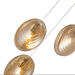 Люстра каскадная с 6-ю стеклянными круглыми плафонами янтарного цвета Savio Glass Disc Light варинант исполнения - 3 | Loft Concept в Новосибирске