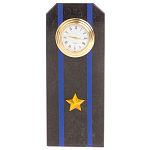 Часы погон подарочные настольные Авиация ВМФ из натурального камня Змеевик Military Clock варинант исполнения - 10 | Loft Concept в Новосибирске