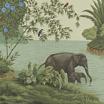 Обои ручная роспись River Scenes of Bengal Verdoyant варинант исполнения - 1 | Loft Concept в Новосибирске