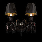 Бра с двумя черными абажурами и декоративными подвесками Lustre Reverie варинант исполнения - 1 | Loft Concept в Новосибирске