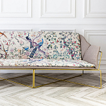 Трехместный диван на металлическом каркасе с цветочным принтом в стиле шинуазри Chinoiserie Birds on a Tree Sofa варинант исполнения - 7 | Loft Concept в Новосибирске