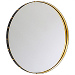 Зеркало овальное в металлической раме с кожаной отделкой Loft in Reflection варинант исполнения - 2 | Loft Concept в Новосибирске