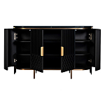 Комод черный округлой формы с рельефным фасадом Black Cut варинант исполнения - 2 | Loft Concept в Новосибирске