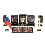 Настольный письменный набор из креноида и змеевика на бронзовых ножках Marble Accessory варинант исполнения - 1 | Loft Concept в Новосибирске