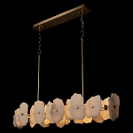 Люстра подвесная линейная с текстурированными мраморными элементами Marble square варинант исполнения - 4 | Loft Concept в Новосибирске