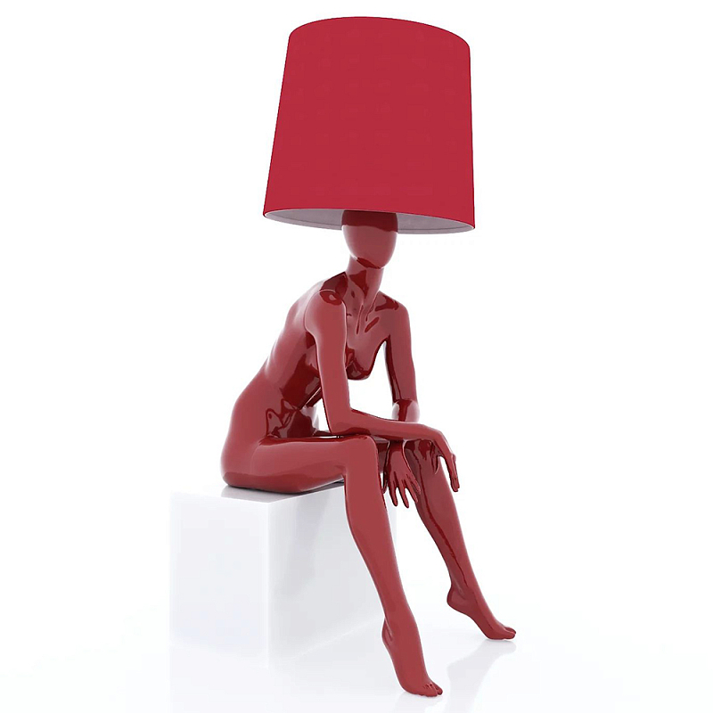 Лампа MANNEQUIN LAMP с абажуром девушка на кресле Глянцевый черный Черный матовый Глянцевый белый Белый матовый Серый Золотой Красный Шампань в Новосибирске | Loft Concept 