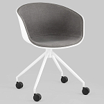 Офисное кресло из пластика с мягким сиденьем Eggshell Grey варинант исполнения - 2 | Loft Concept в Новосибирске